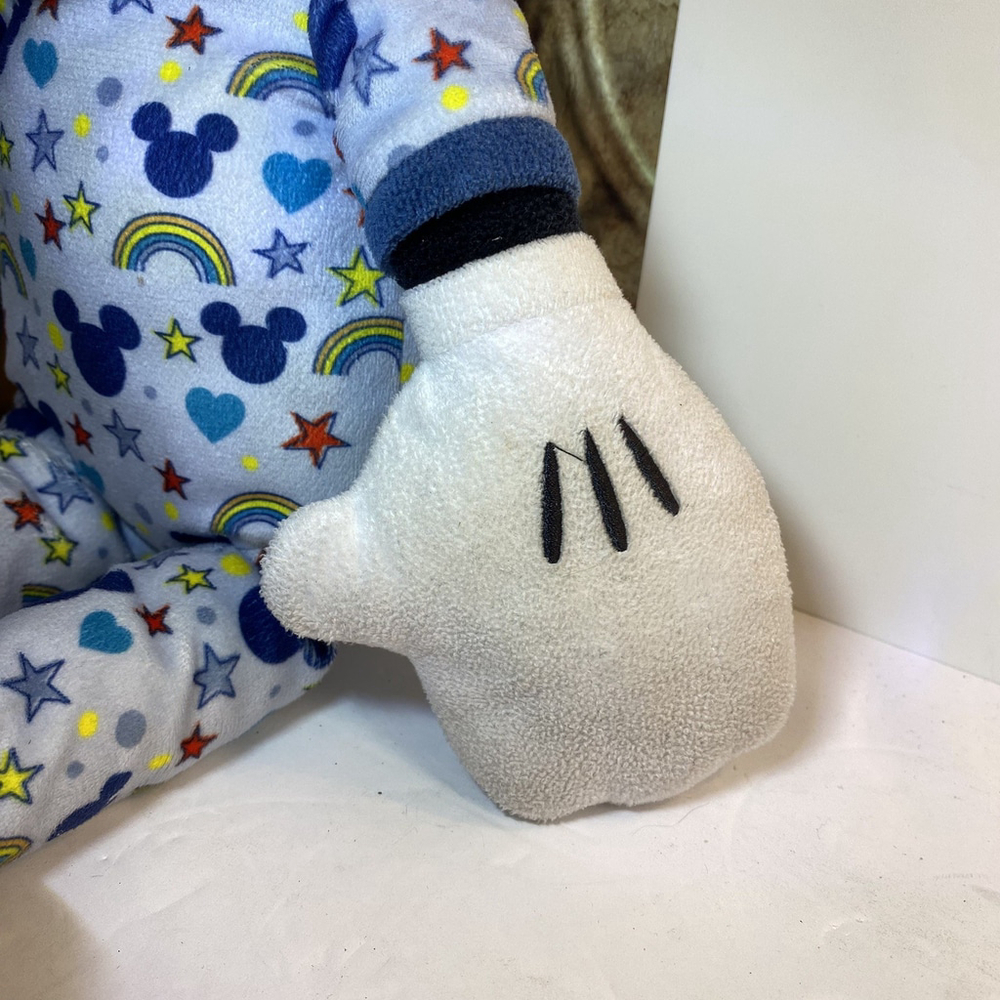 Disney Plush Mickey Mouse Just Play Blue Pajamas Rainbows Hearts 18” 2022 - Picture 5 of 10
